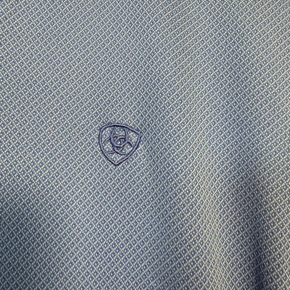 Ariat Womens Size Large Short Sleeve Blue Polo Tek Heat Shirt Ladies Casual - Picture 3 of 6